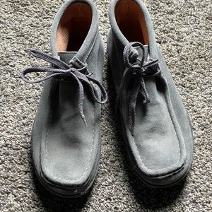 Roots Charcoal Suede Lace-Up Booties